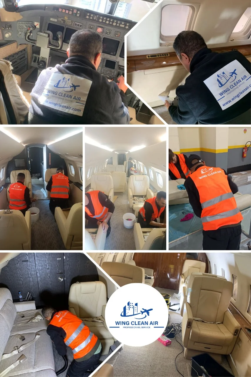 Nettoyage cabine et sièges jet privé